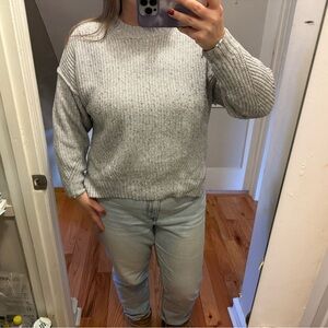 American Eagle Outfitters Dreamspun oversized Light Gray Crew Neck Sweater